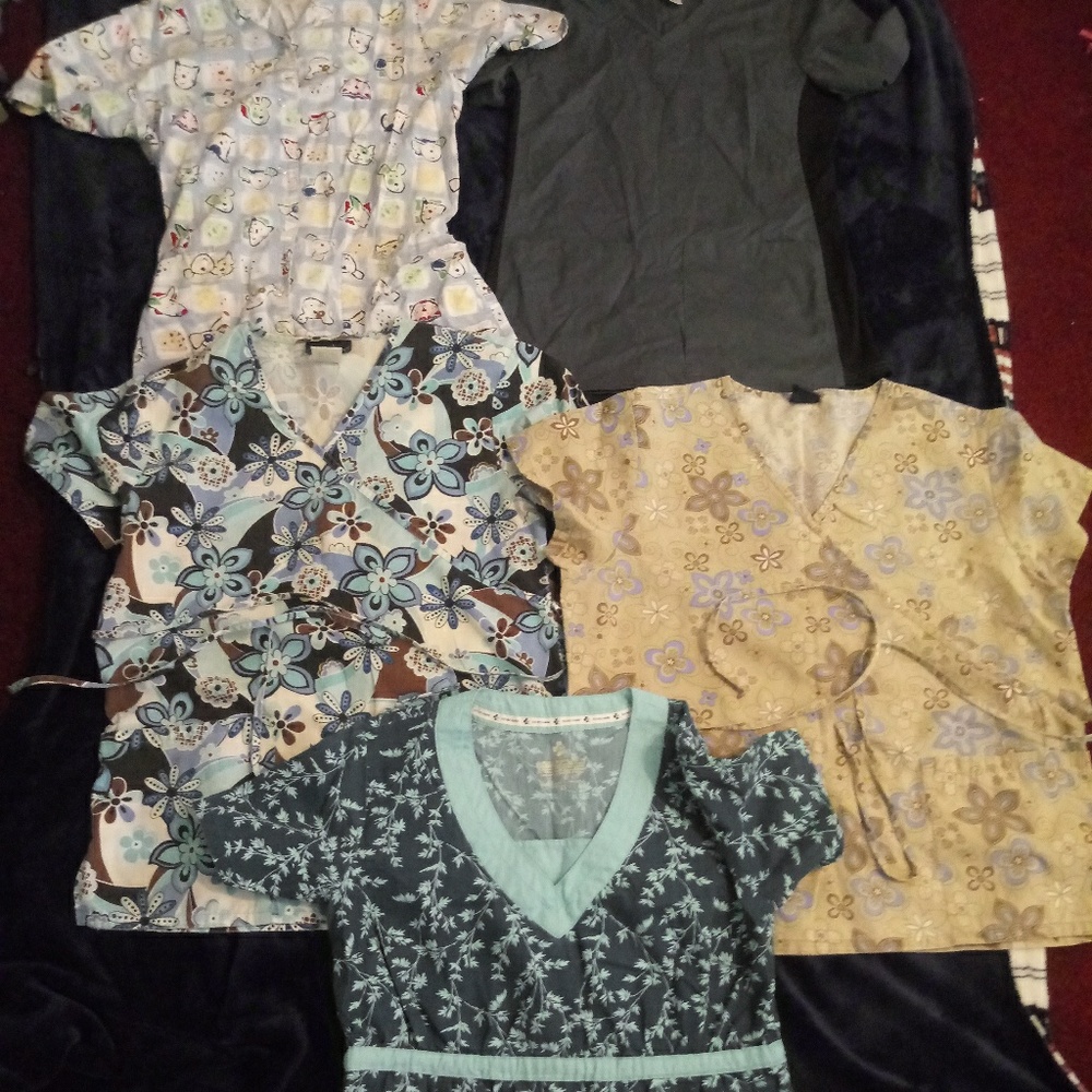 5 Scrub Tops.